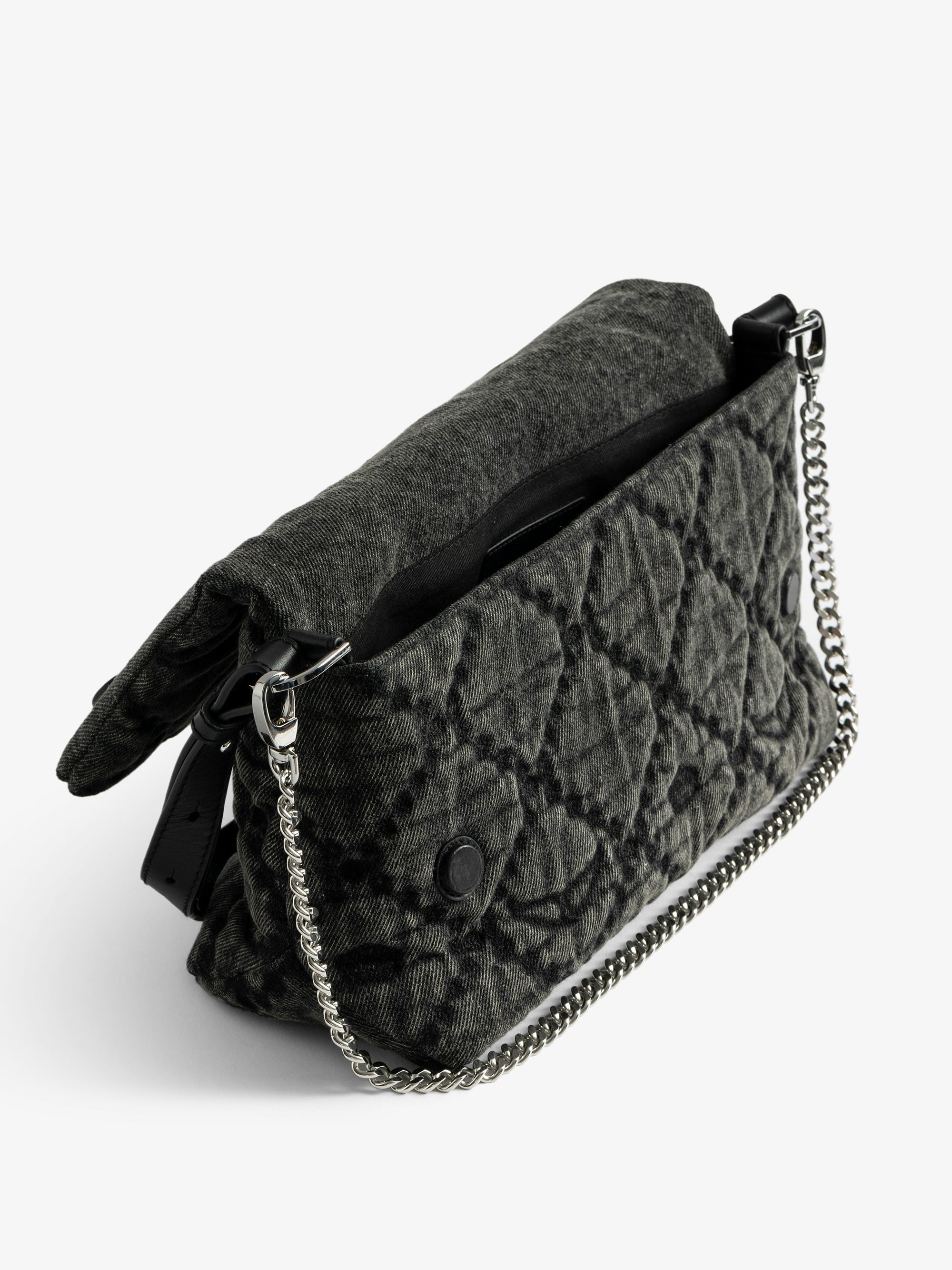 Rocky II Monogram Bag - Denim monogram shoulder bag with chain and signature wings.